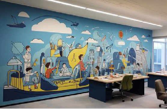 驻马店办公室墙绘的特点。